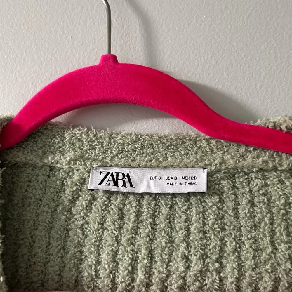 ZARA - Green Cropped Cardigan